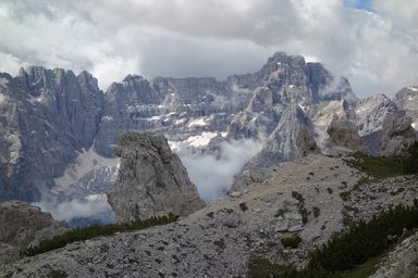 Una sella innominata (ma quotata 2140) sulla cresta delle Pale di Misurina
