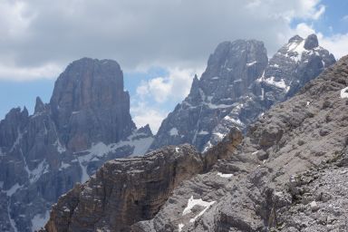 Piz Popena, Passo del Cristallo 2808, Monte Cristallo 3221, Cima di Mezzo 3154